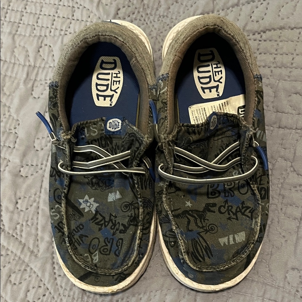 Hey Dude Kids' Blue and Gray Patterned Sneakers